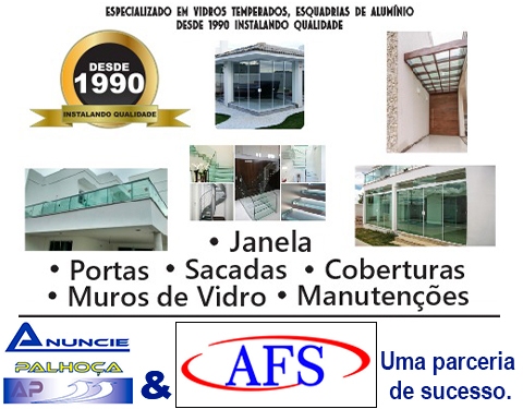 Imagem principal da fachada da empresa AFS Vidros Temperados